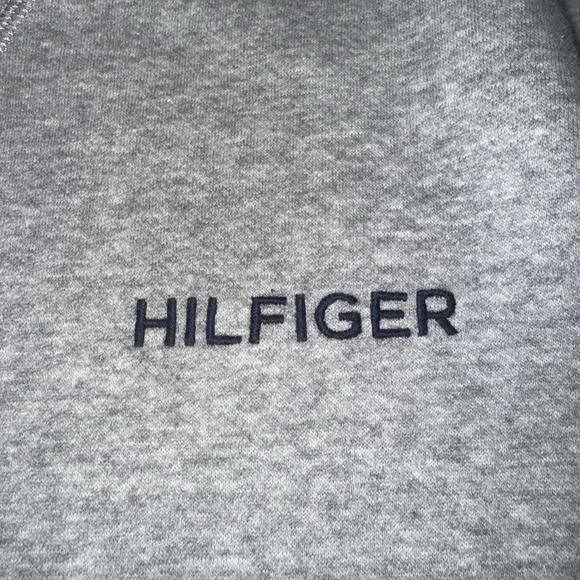 Vintage Y2K Tommy Hilfiger Sweater Mens Medium Gray Logo Spellout Blank Pullover - Picture 3 of 6